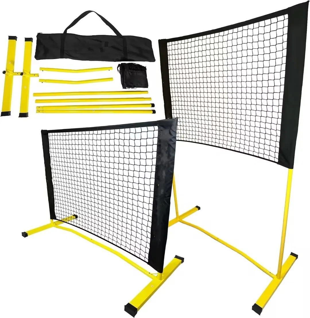 5 FT Professional Portable Volleyball Net Set 4 Adjustable Height (5.058 FT) Includes Pump Carry Bag for Outdoors Activities