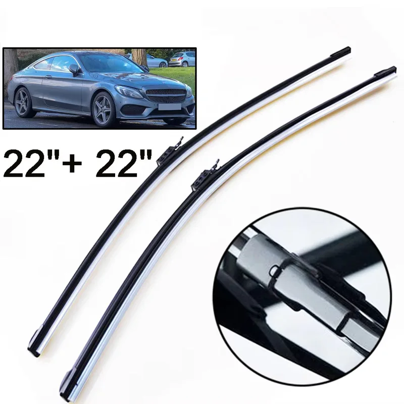 

Wiper LHD Front Wiper Blades For Mercedes-Benz C-Class W205 2015 - 2023 Windshield Windscreen Window Rain Brush 22"+22"