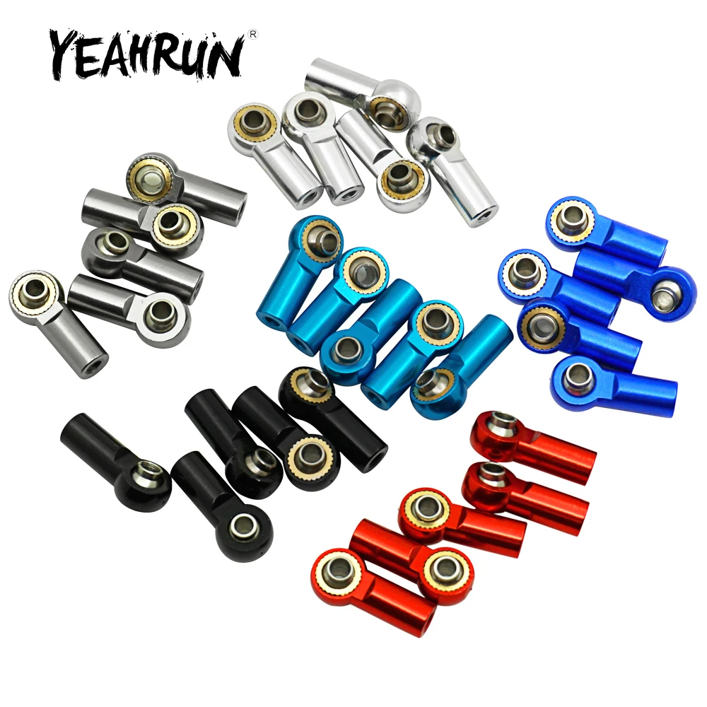 YEAHRUN 5/10pcs Aluminum Alloy M3 Link Rod Joint Ball End Head Holder for Axial SCX10 Sakura D4 1/10 RC Buggy Crawler Car Parts