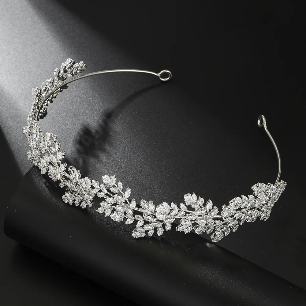 Luxury Bridal Tiara Wedding Headband Cubic Zirconia Bride Headband Tiaras And Crowns For Women Party Prom Hair Jewelry Headdress