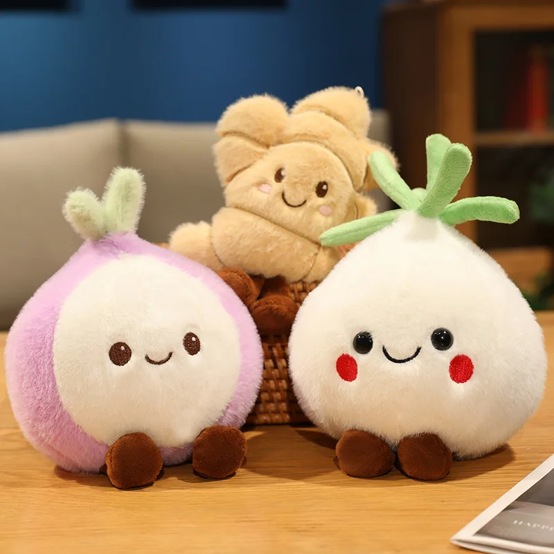20CM Kawaii Forest Simulation Vegetable Plush Toy Onion Garlic Ginger Cute Doll Children's Plush Handmade Doll Festival Gift