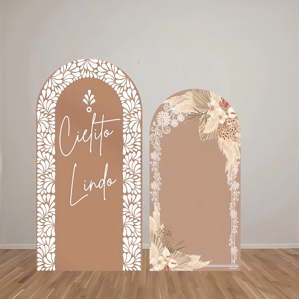 

Фон для фотосъемки Mehofond Arch Cielito Lindo: Теплый, элегантный, коричневый, в богемном стиле, для детских праздников, крещений, декора студии