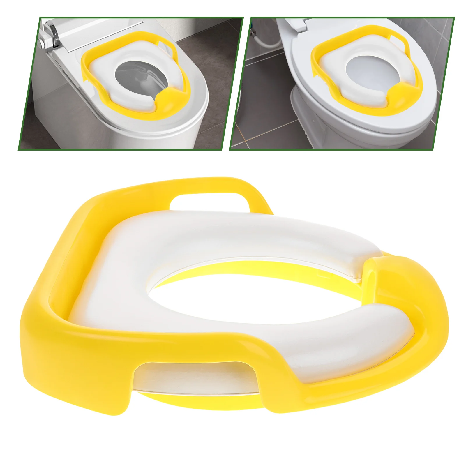 

Child Toilet Training Seat Soft Cushion PP Material Non-Slip Toddler Potty Seat Splash Guard Handles Backrest for Kids