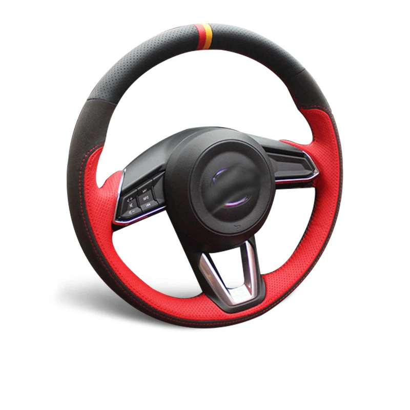 

Сшитый вручную чехол на руль автомобиля для Mazda 3 Axela 2017-2019 CX5 CX-5 CX4 CX-4 Atenza Mazda 6 MX-5 MX5 CX-8 Замшевая кожа