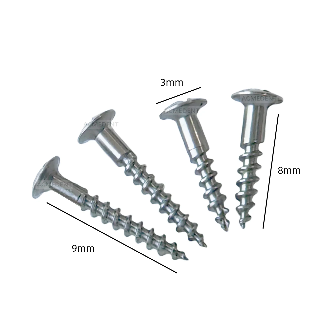 20 pieces Dental GBR Half Threaded Screw Bone Fixation Titanium Headφ3.0 φ1.3 Screws