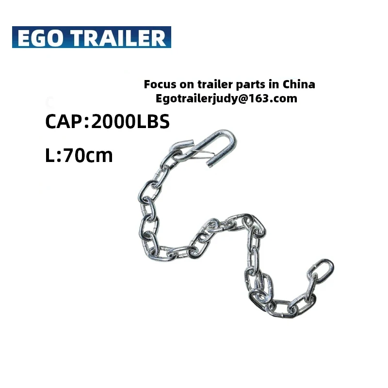 EgoTrailer 2000lbsTrailer Safety Wire Chains rope With S Spring Hooks Tie Down RV Parts Camper Caravan Accessories