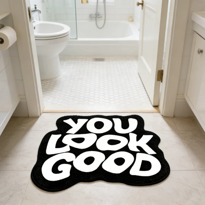VIKAMA You Look Good Shaped Rug Soft Non Slip Bathroom Mat Funny Aesthetic Indoor Outdoor Entryway Rug Home Decor