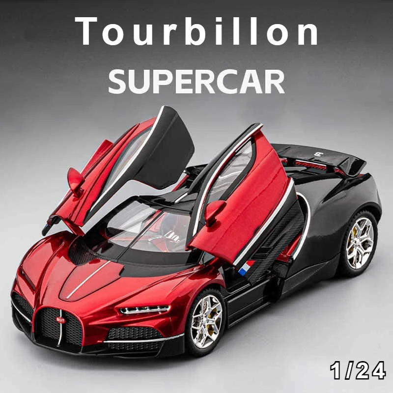

1:24 Tourbillon Alloy Car Model Simulation Supercar Model Children's Sound and Light Toy Boy Racing Car Collection