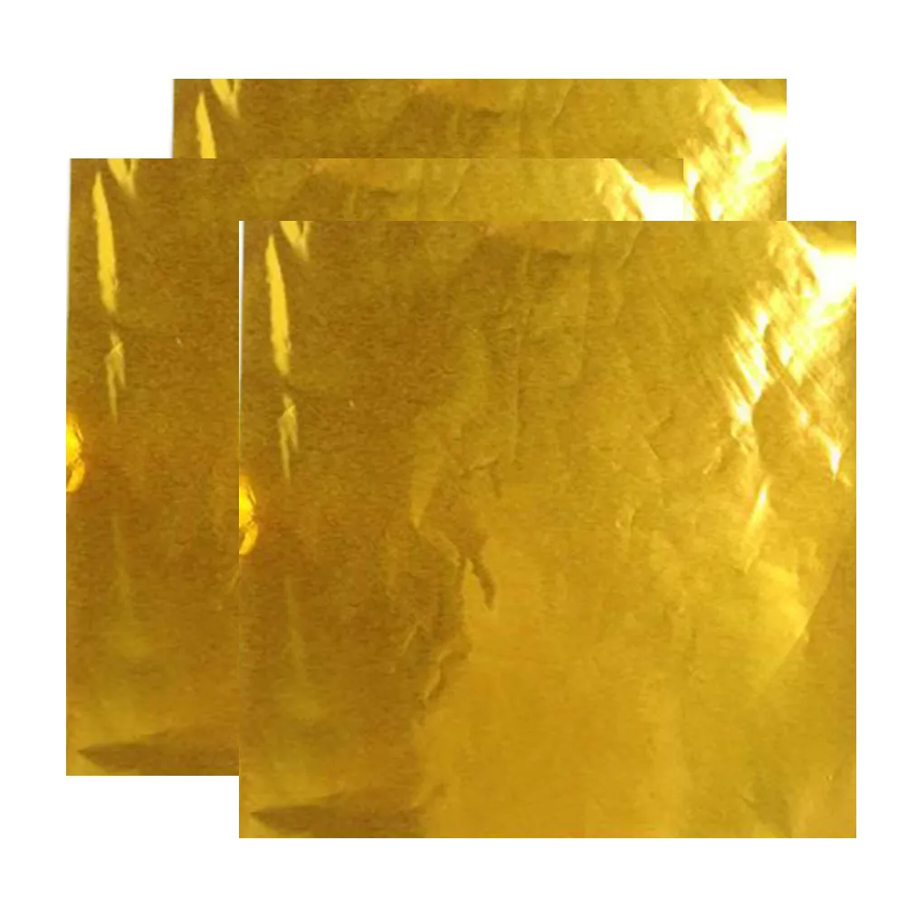 200pcs Foil Candy Wrappers Golden Aluminium Paper Gift Packaging Practical Durability Christmas Wedding Party Favors Baking view 2