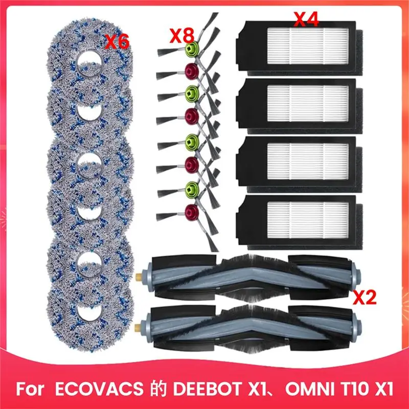 llcs製メインブラシフィルターパッド。ecovacsのdeebot-x1、omni-t10-x1、ターボバキュームに対応。交換用クリーニングキット。