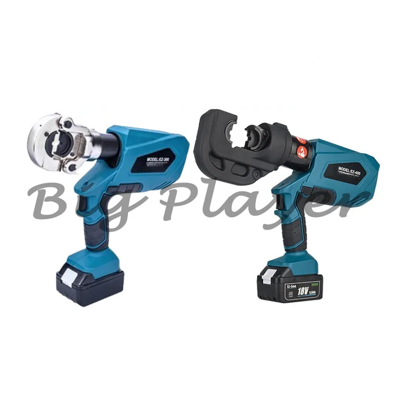 

EZ-300/EZ-400 Rechargeable Hydraulic Pliers Cable Cutting Copper Aluminum Terminal Crimping Tools With 2 Batteries