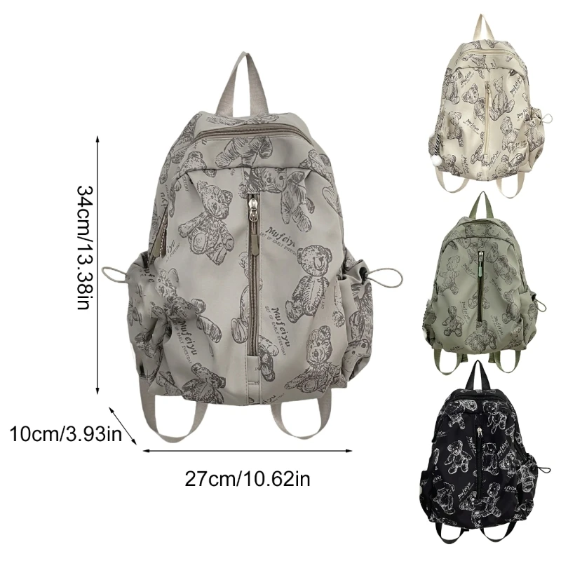 Mochila a juego para mujer, mochila con estampado completo para adolescentes, mochilas informales nailon, mochila escolar