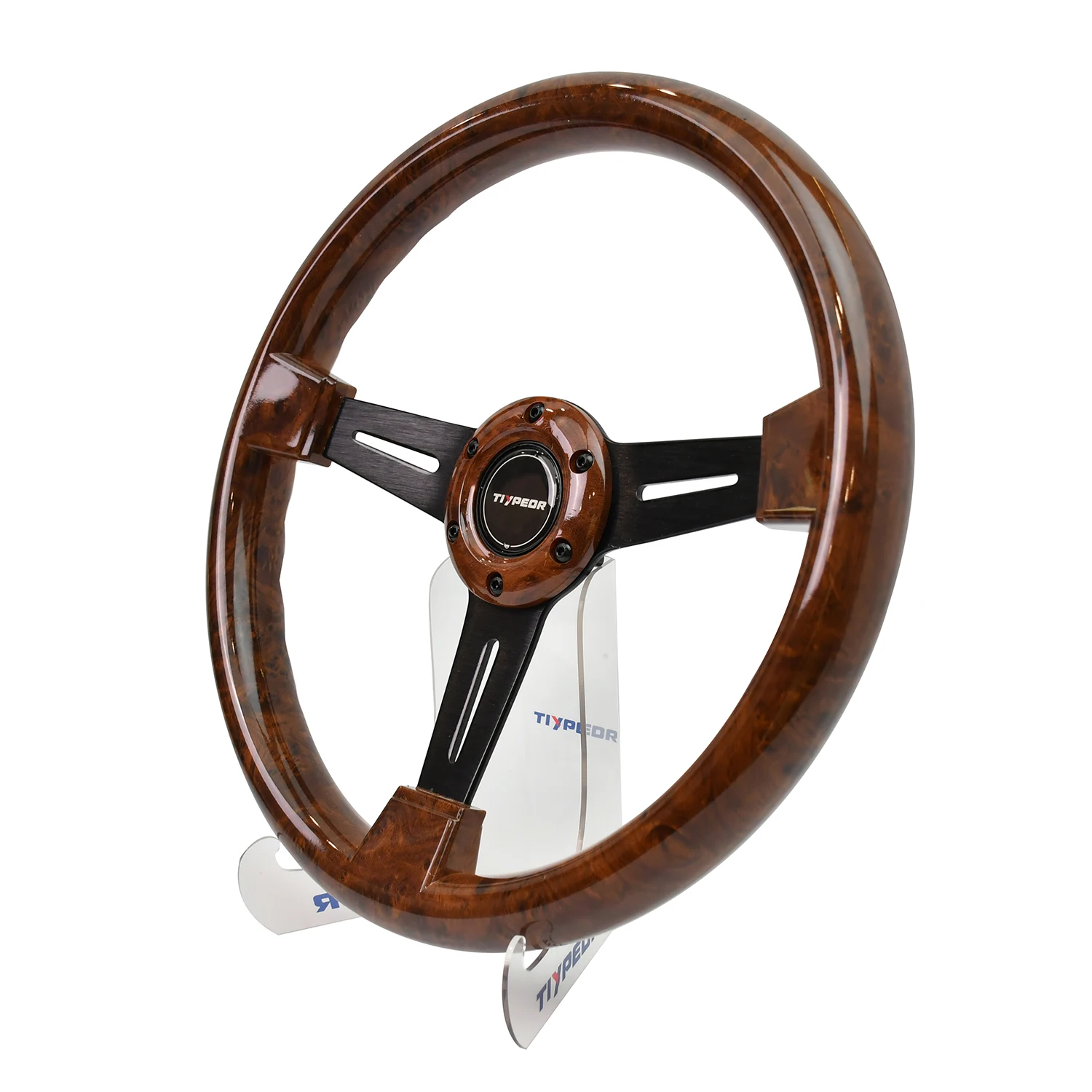 Universal Model Retro ABS Imitation Wood Steering Wheel Flat Bracket 14inch Peach Wood Steering Wheel for Retro  Classic Cars