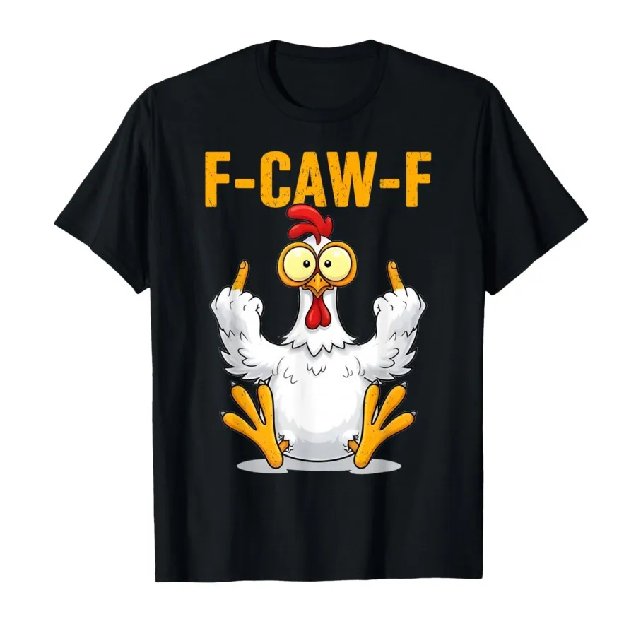 

2026 Funny F-Caw-F Chicken FCAWF Chicken Meme T-shirt for Men Women 100% Cotton T Shirts Short Sleeve Tops Y2K
