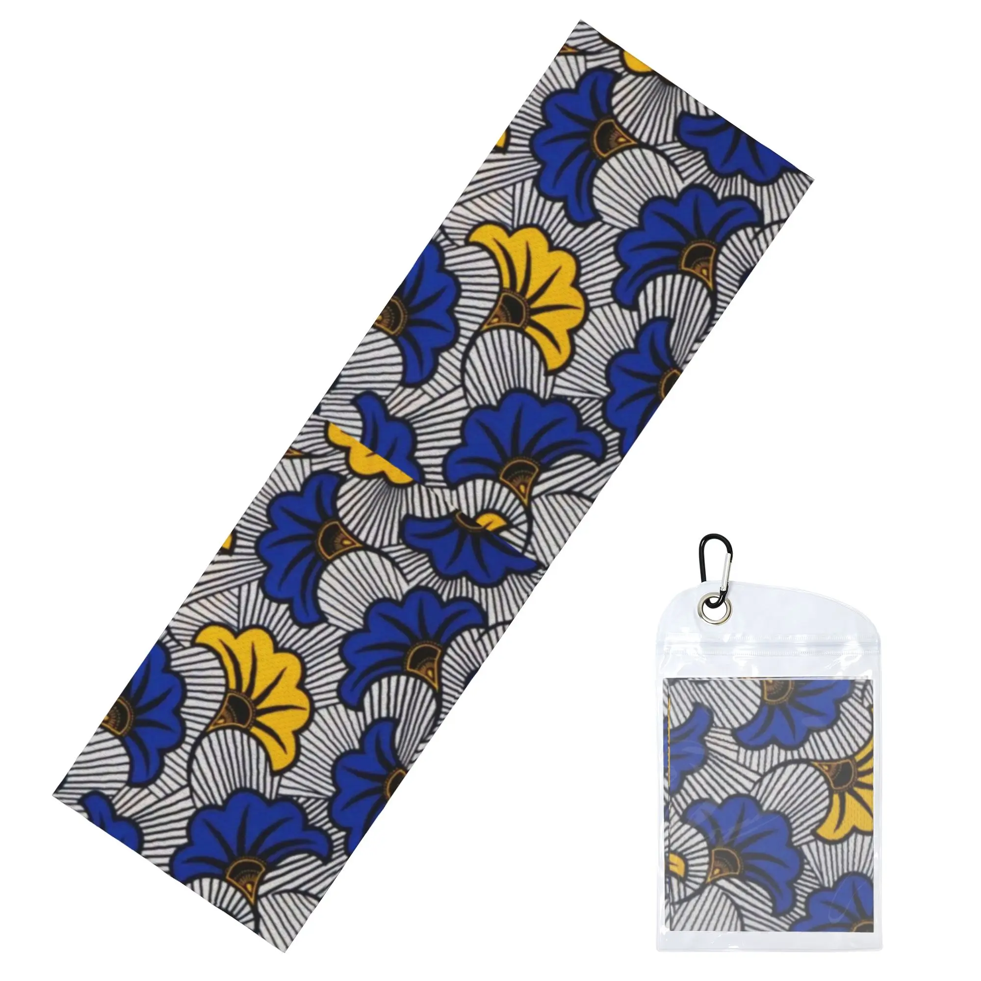 Geometric Ankara Pattern Cold Exercise Towel Face Towel Quick Dry African Tribal Art Shower Breathable Cold Towel