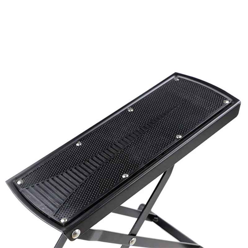 Guitar Pedal Metal Pedal Black Adjustable Height Non-Slip Pad Foldable Support Footstool Guitar Accessories