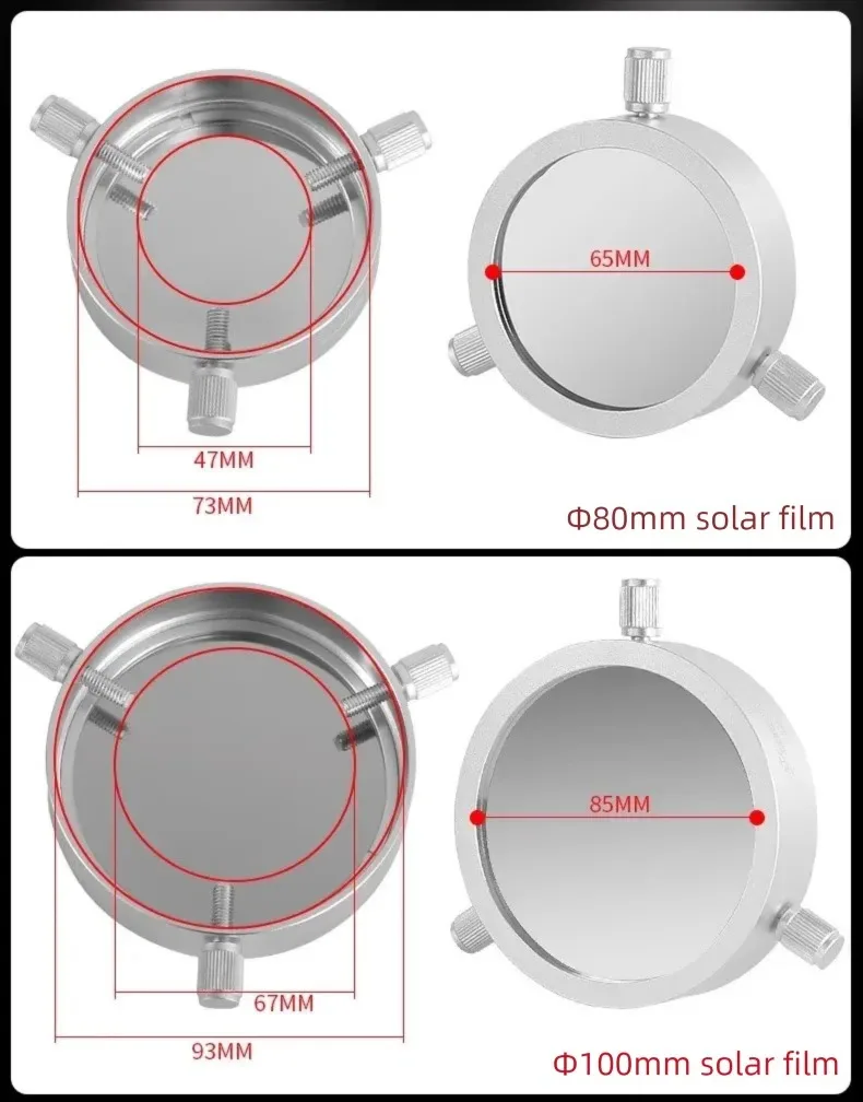 Angeleyes Sonnenfilter für Sonnenfinsternisse und Sonnenfleckenbeobachtung, kompatibel mit 80-250mm Teleskopen – Detail 12