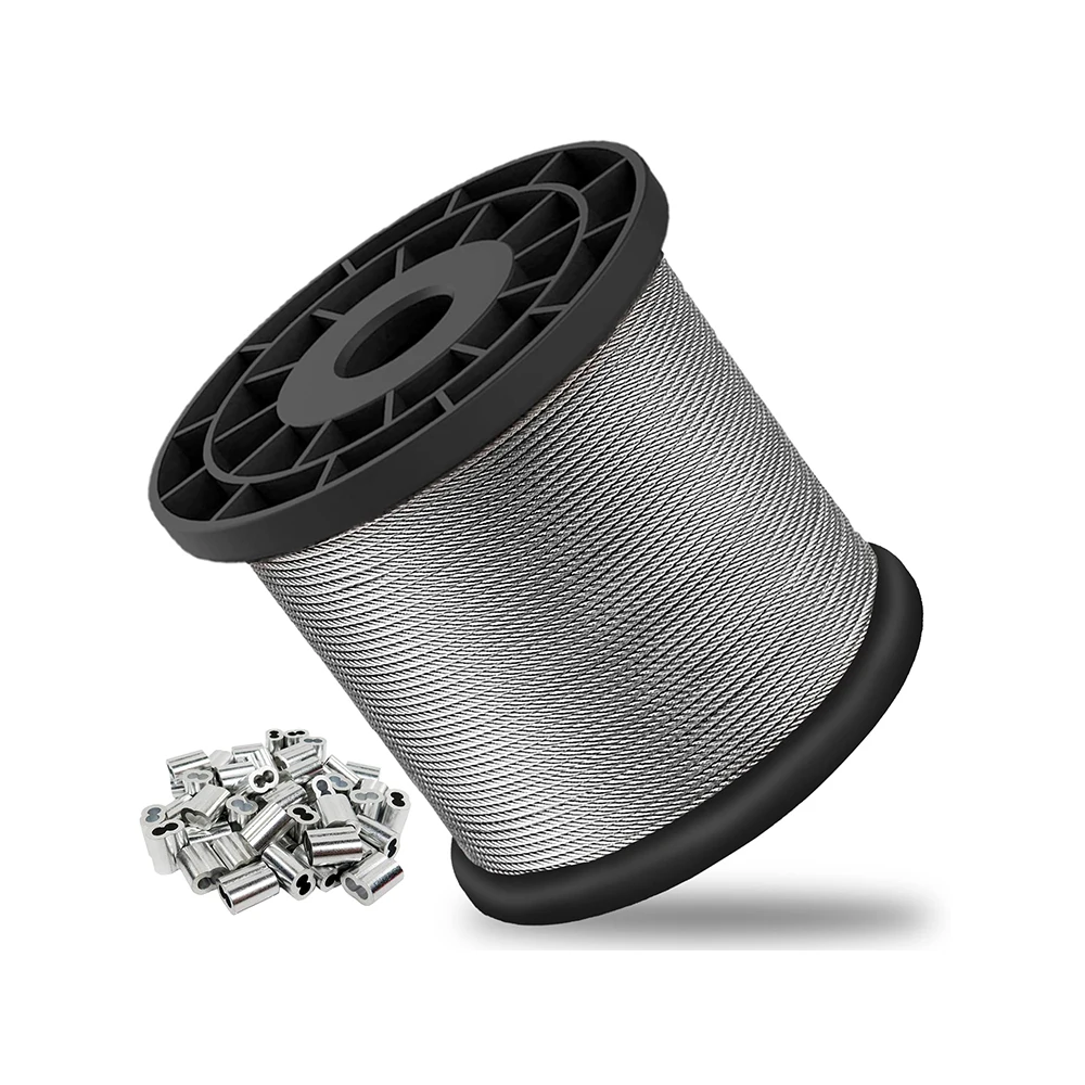 5M-10M 304 Stainless Steel Soft Steel Wire Rope With Diameter Of 1/1.2/1.5/2/3/4/5/6mm Single Strand Lashing Soft Wire Rustproof