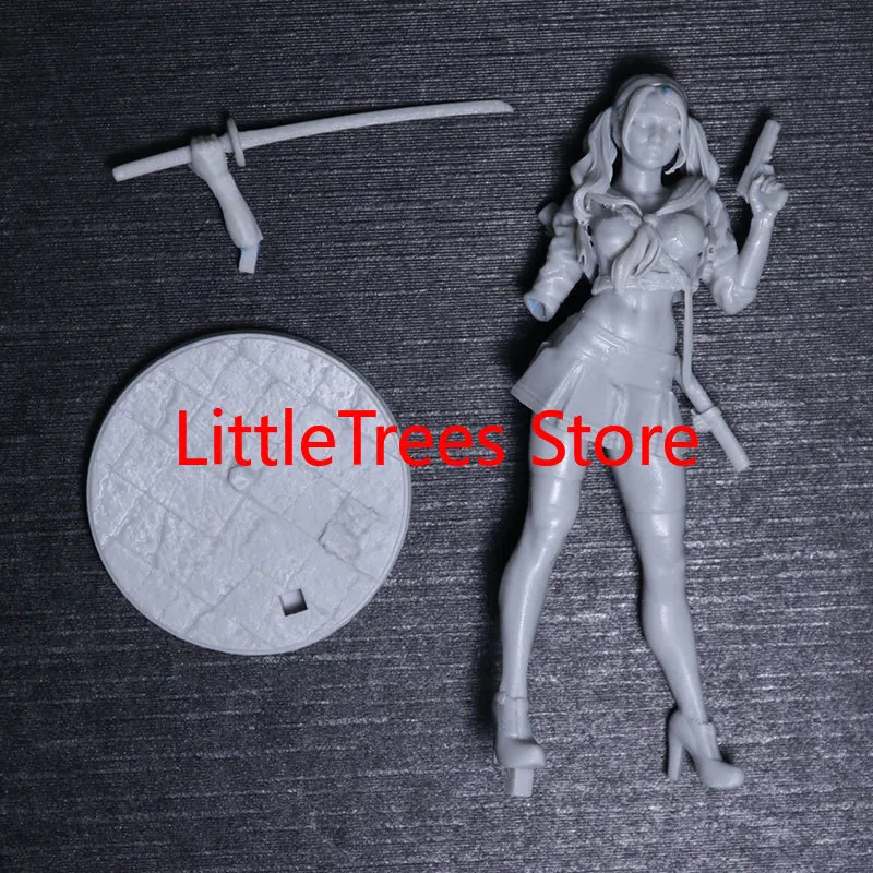1/24 75mm Żywiczne Zestawy Modeli Piękna Dziewczyna Agentka Figurka Niemalowana Bez Koloru RW-485