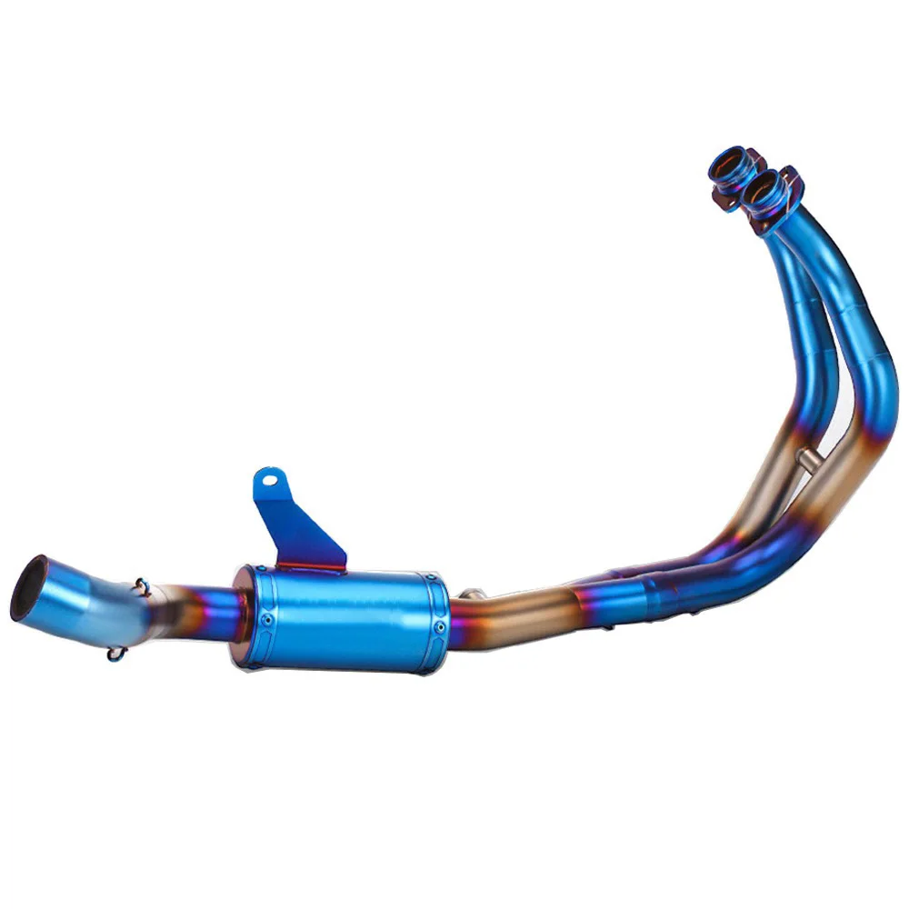 Auspuffsysteme für Yamaha YZF R7 2021-2025 Komplettes Auspuffsystem Vorderrohr Schalldämpfer Blaue Auspuffrohre – Detail 3