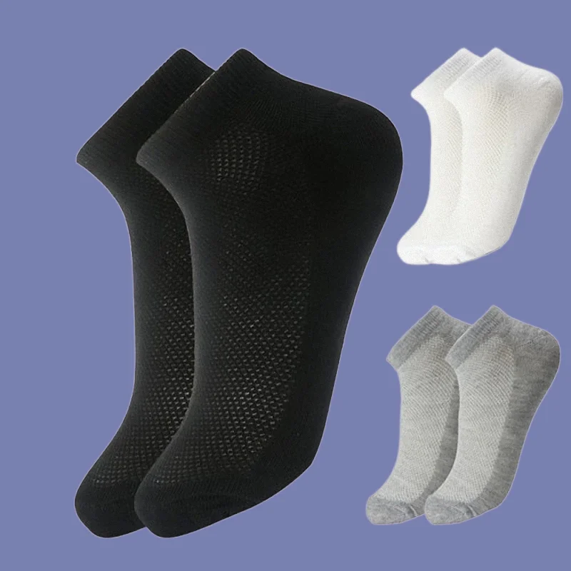 5/10/20 Paar hochwertige atmungsaktive Herren socken kurze Knöchel elastische einfarbige Mode Mesh Baumwolle Unisex lässige Boots socken