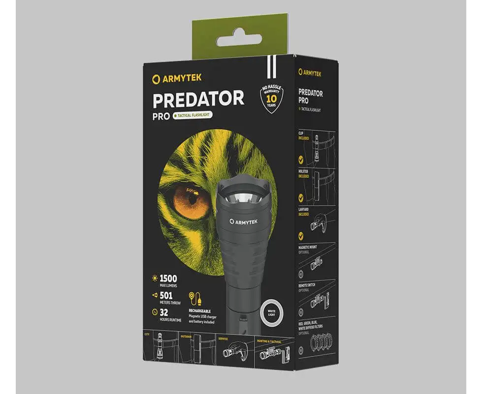 Armytek Predator Pro Magnet USB Tactical Flashlight