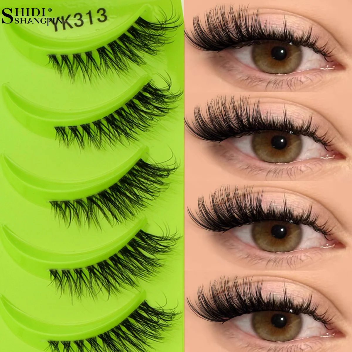 Half Lashes 3/6/10 Pairs 3D Mink Natural Short Cat Eye Fluffy Winged Sexy Fox Eye Makeup False Eyelash Extension Faux Cils
