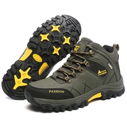 Men's Ankle Boots Waterproof Hiking Boots Sneakers Brand Men's Winter Boots Plush Warm Men's Snow Boots Outdoor Comfortable