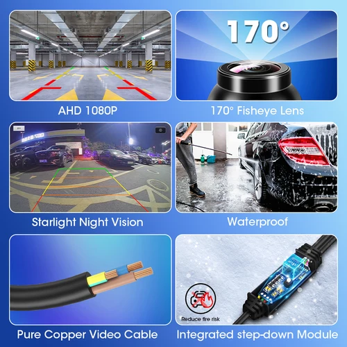 Imagen 2 del producto 175 °   Cámara de coche AHD 1080P lente ojo de pez inverso cámara de visión trasera para Hyundai i10 i20 i30 Elantra GT Touring Solaris Genesis Coupe