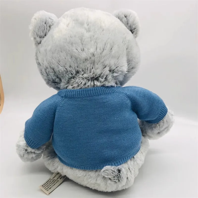 Offerta speciale genuino Super morbido setoso carino bella foschia blu maglione orso peluche bambola giocattolo preferito dai bambini