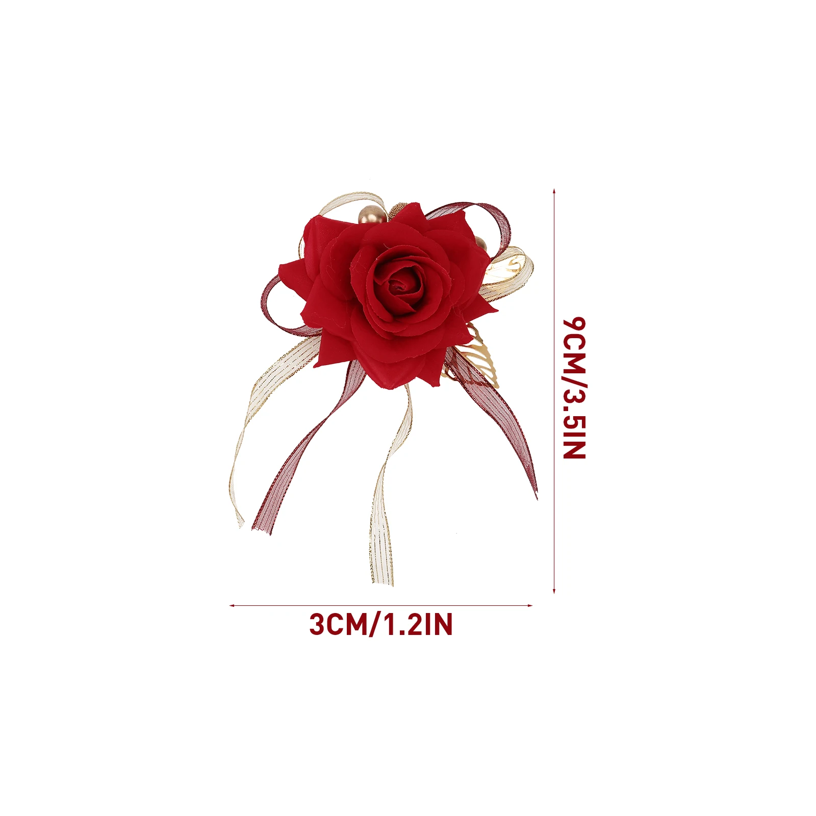 

4pcs Artificial Flowers Wedding Corsage Rose Brooch Pin Dress Up Accessory Bridegroom Romantic Bridal Decor Evening Party Prom