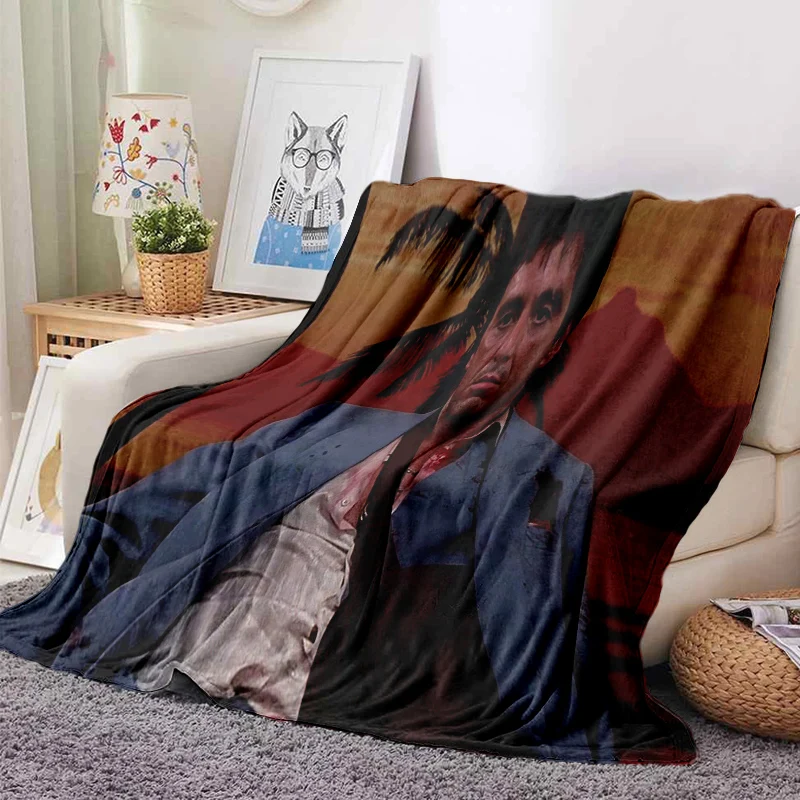 130x150cm 3D Printing Movie Scarface Tony HD Blanket,Soft Throw Blanket for Home Bedroom Bed Sofa Picnic Travel Office  Blanket