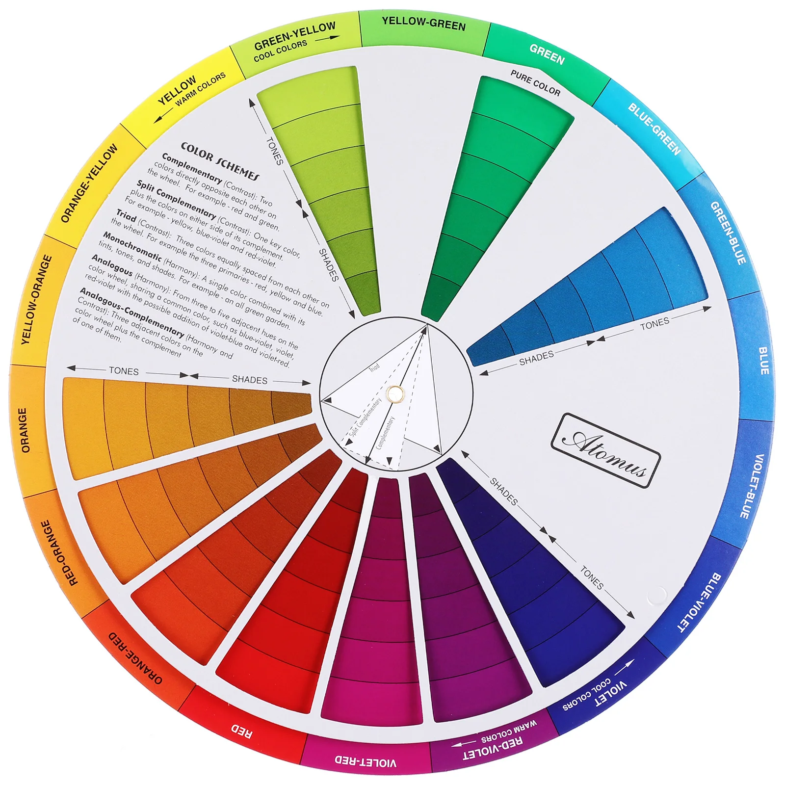 Rueda de colores creativa, tabla de rotación de aprendizaje, herramienta para tatuaje, pintura artística de uñas, tablero guía de mezcla de colores para artistas principiantes