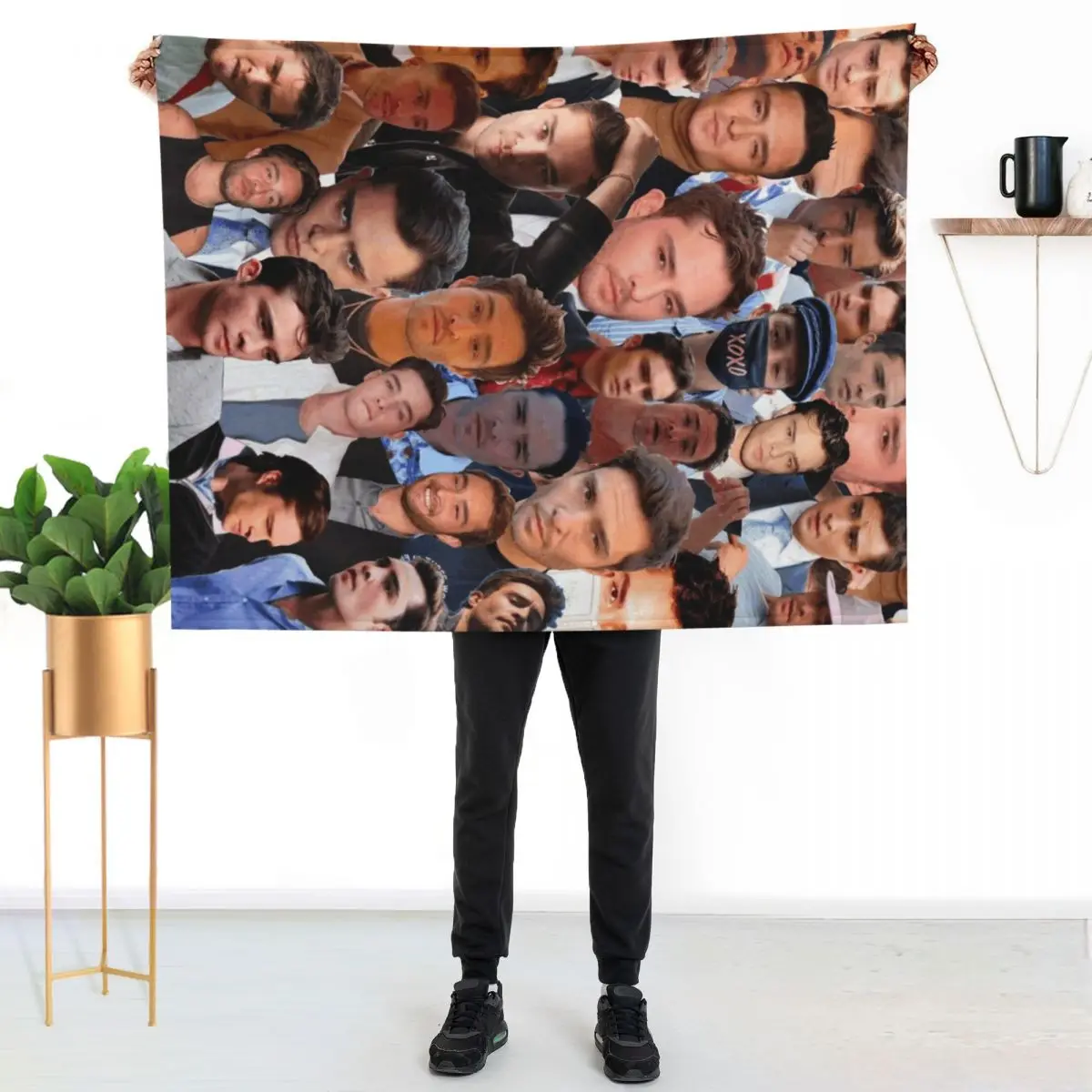 Ed Westwick Photo Collage Throw Blanket Color Fast Cozy Throw Blanket
