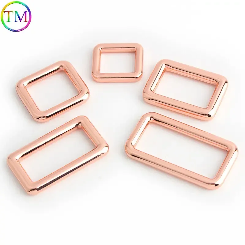 Rose Gold 13 มม.19 25 มม.38 มม.โลหะสายรุ้งโลหะสายคล้องกระเป๋าเข็มขัด Web Slider Tri Glide 3 บาร์ปรับหัวเข็มขัดบาร์หัวเข็มขัด