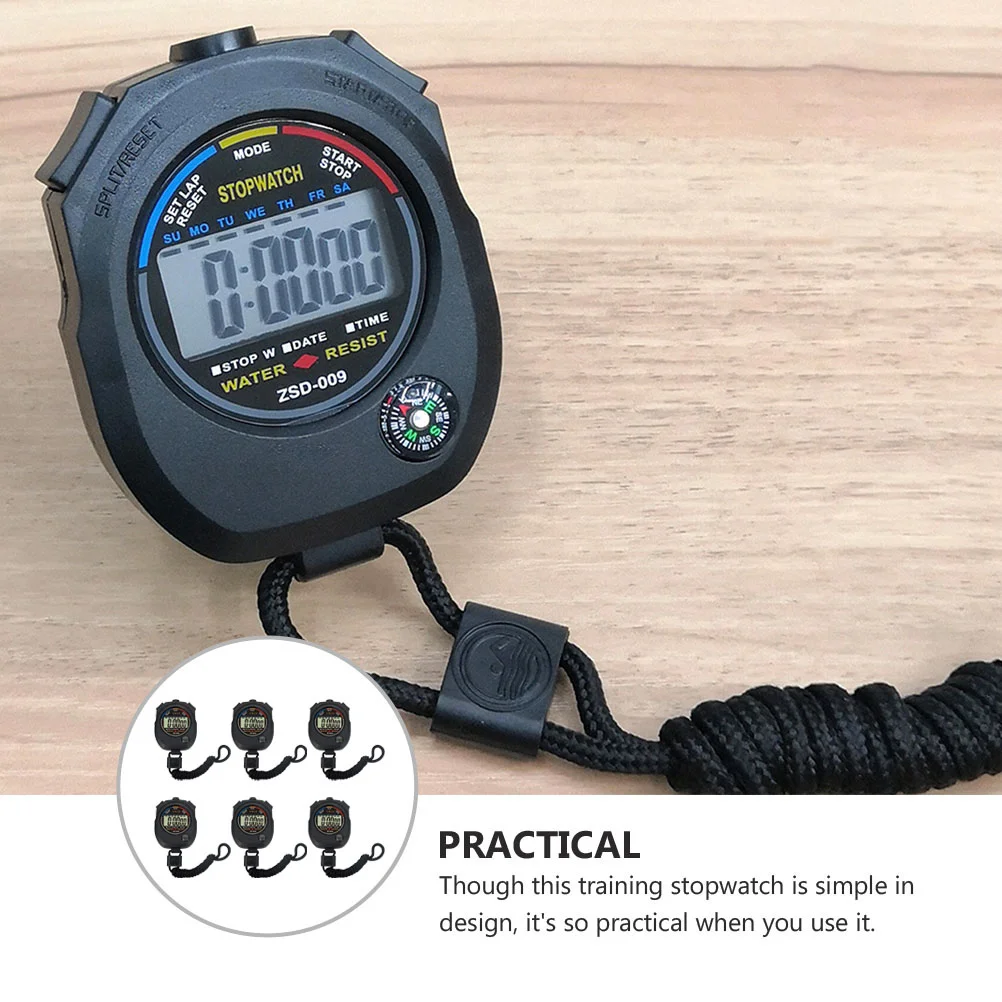 6 Pcs Timer Multiple Function Stopwatch Match Training Multifunction Swimming Referee Sports Abs Professional for Games