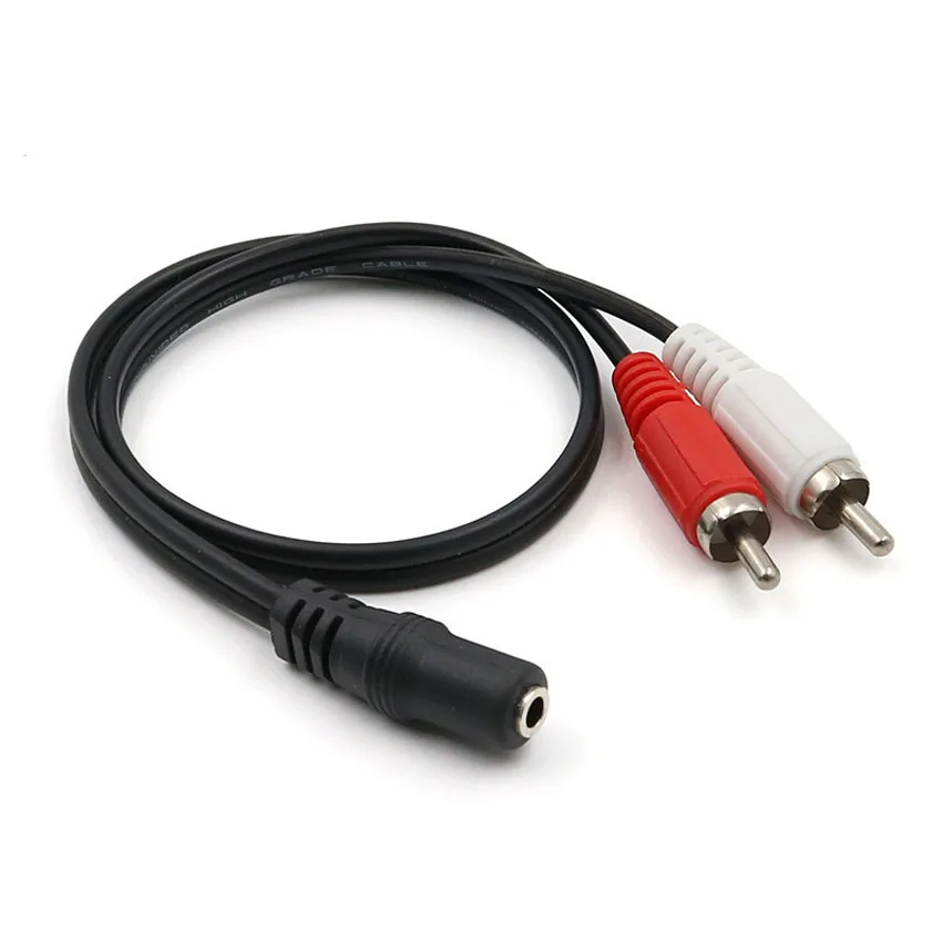 

3.5 Audio Aux Socket Connector To Headphone Music Wire 3.5mm RCA Female Jack Stereo Cable Y Plug 2 Male Adapter