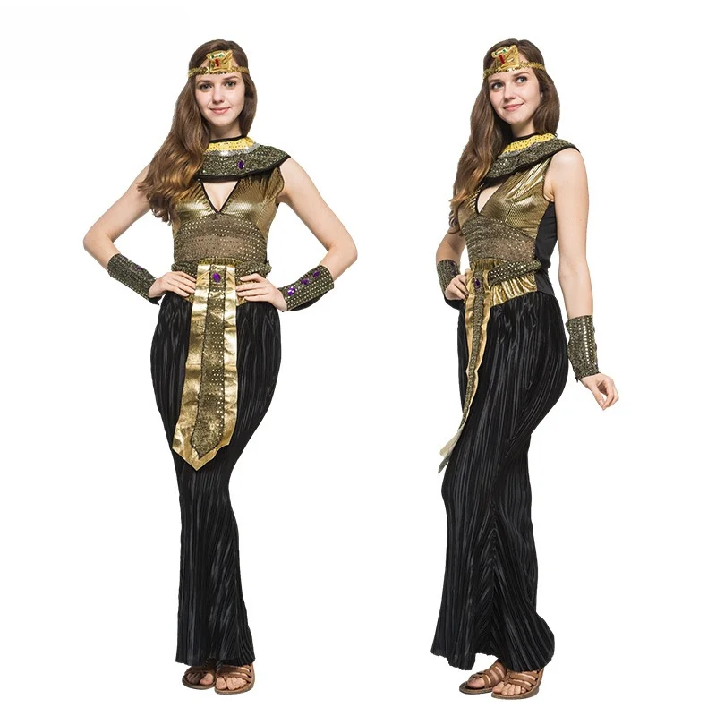 

Взрослый женский золотой костюм на Хэллоуин, косплей, одежда для выступлений, бал-маскарад, ролевая одежда королевы, сценический костюм