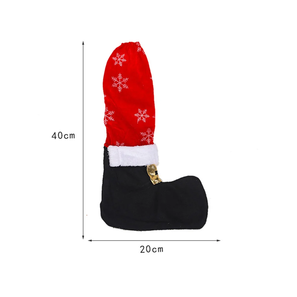 Fundas para patas de silla con estampado de copos de nieve de Navidad, fundas para pies de mesa de tela, Protector de muebles, suministros de decoración para fiesta para el hogar, 4 Uds.