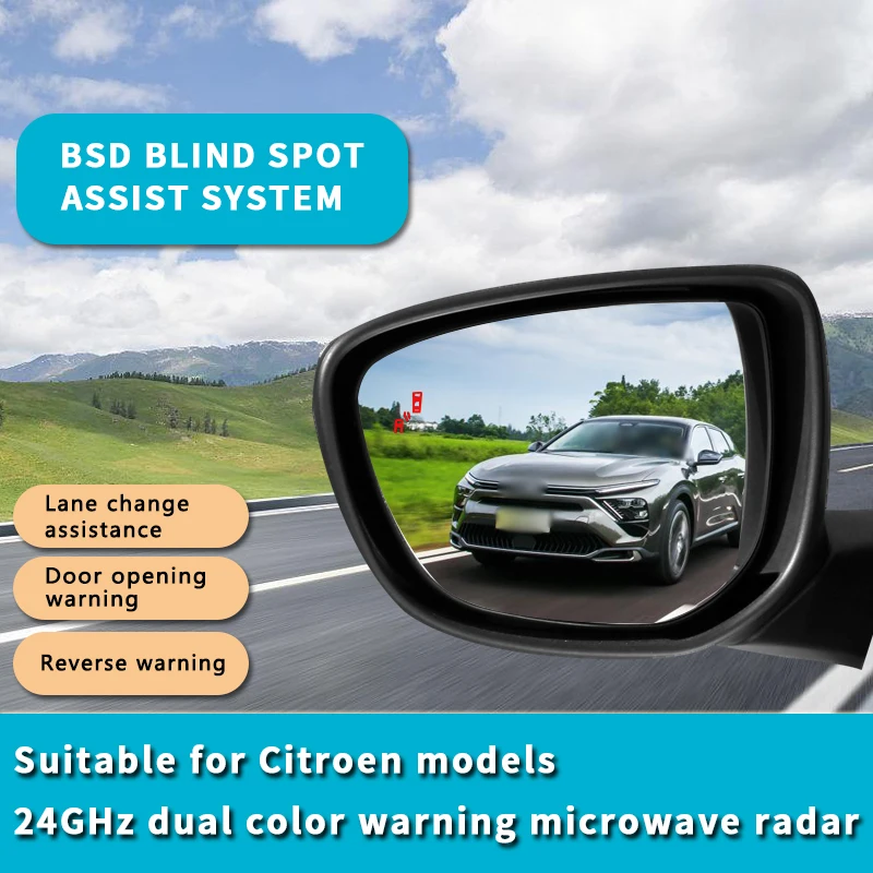 

For CITROEN C3 C4 C5 C6 DS3 DS5 C-Elysee Car BSD System BSA BSM Blind Spot Detection Driving Warning Safety Radar Alert Mirror