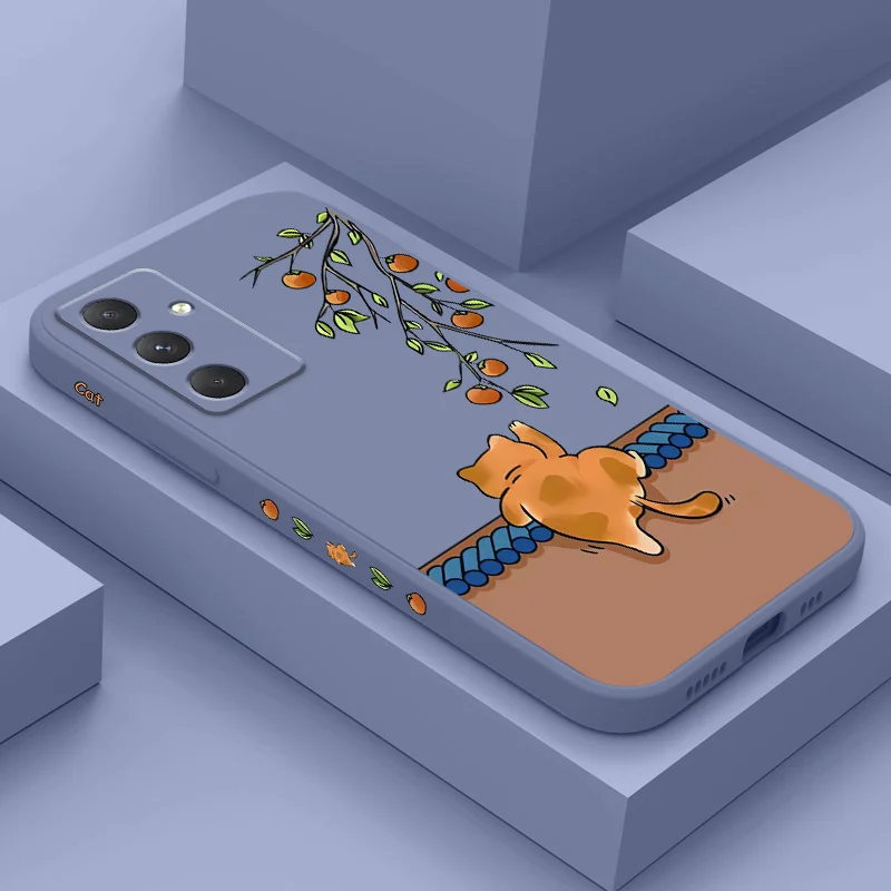 Little Orange Cat Phone Case For Samsung Galaxy A55 A35 A25 A15 A05 A05S A54 A34 A24 A14 A04 A04S A04E 4G 5G Cover