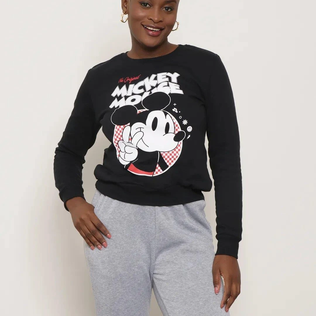 Otoño nueva sudadera con capucha para mujer Disney Vintage Mickey Mouse estampado pulóver Casual manga larga parte de arriba ropa informal moda Y2k