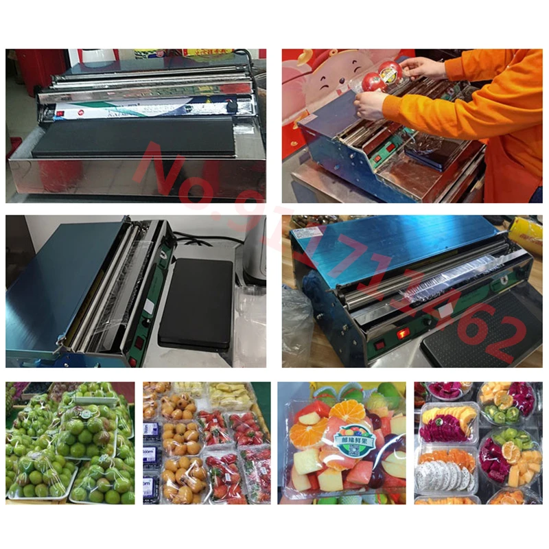 البلاستيك التفاف موزع فيلم القاطع فيلم التفاف السدادة ختم آلة تغليف الفاكهة طعام خضروات آلات التعبئة والتغليف