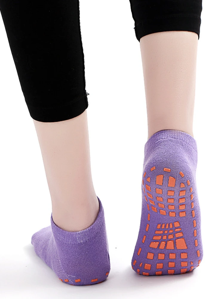 Chaussettes d'intérieur pour femmes, Yoga, Pilates, Trampoline, adultes/enfants, en Silicone, antidérapantes, en coton, Massage des pieds au sol, cheville