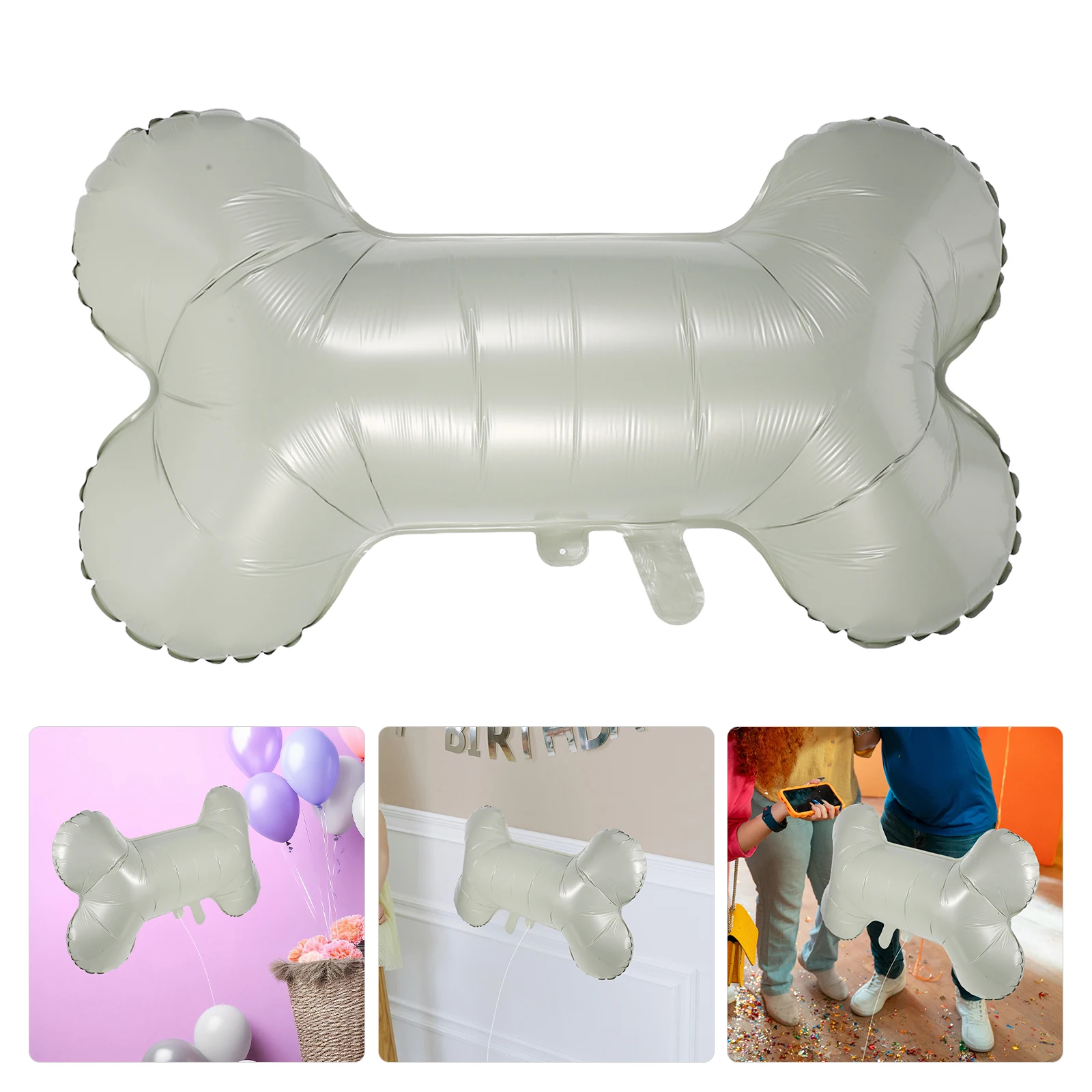 

4PCS Bone Shaped Balloons Aluminum Foil Party Decoration Festival Beige Puppy Style Safe Material Home Bar Club Photo Props