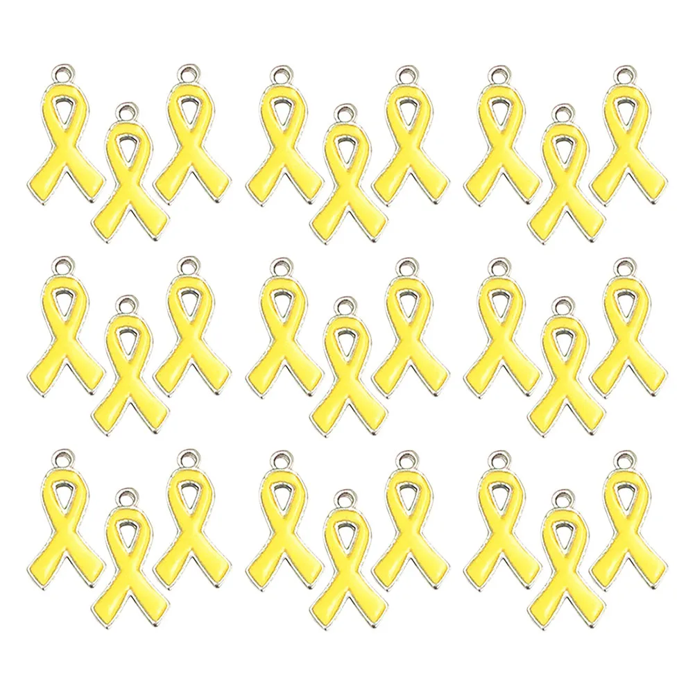 

100Pcs Heart Ribbon Pendants Enamel Alloy Jewelry Making Charms for Bracelets Necklaces Earrings Craft Accessories