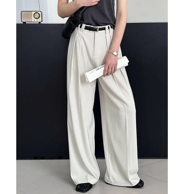 2024 New Arrival Women High Waist Wide Leg Pants Spring Clothes Women Fashion Vintage Long Trousers  Femme