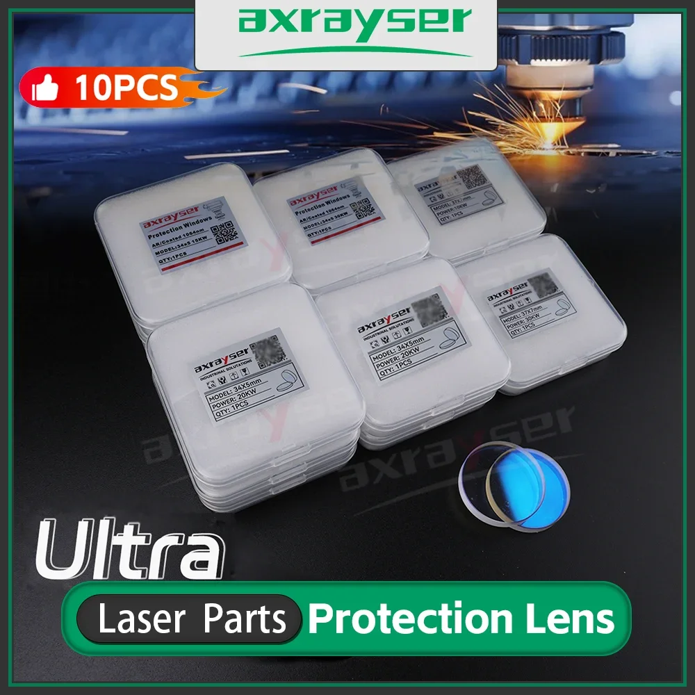 

Axrayser High Quality 34x5 37x7 0-30Kw Protection Lens Optical Lens Protective Windows Cover Glass for RAYTOOLS BOCI BODOR WSX