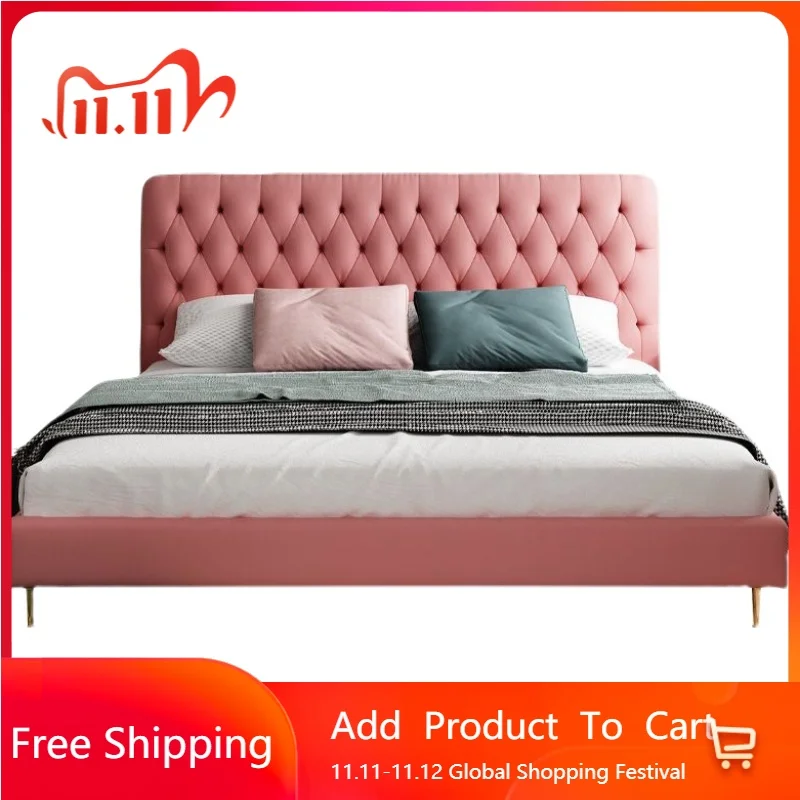 

Дизайнерская европейская двуспальная кровать Princess Storage Квартира в американском стиле Удобная театральная мебель для чтения Cama De Casal