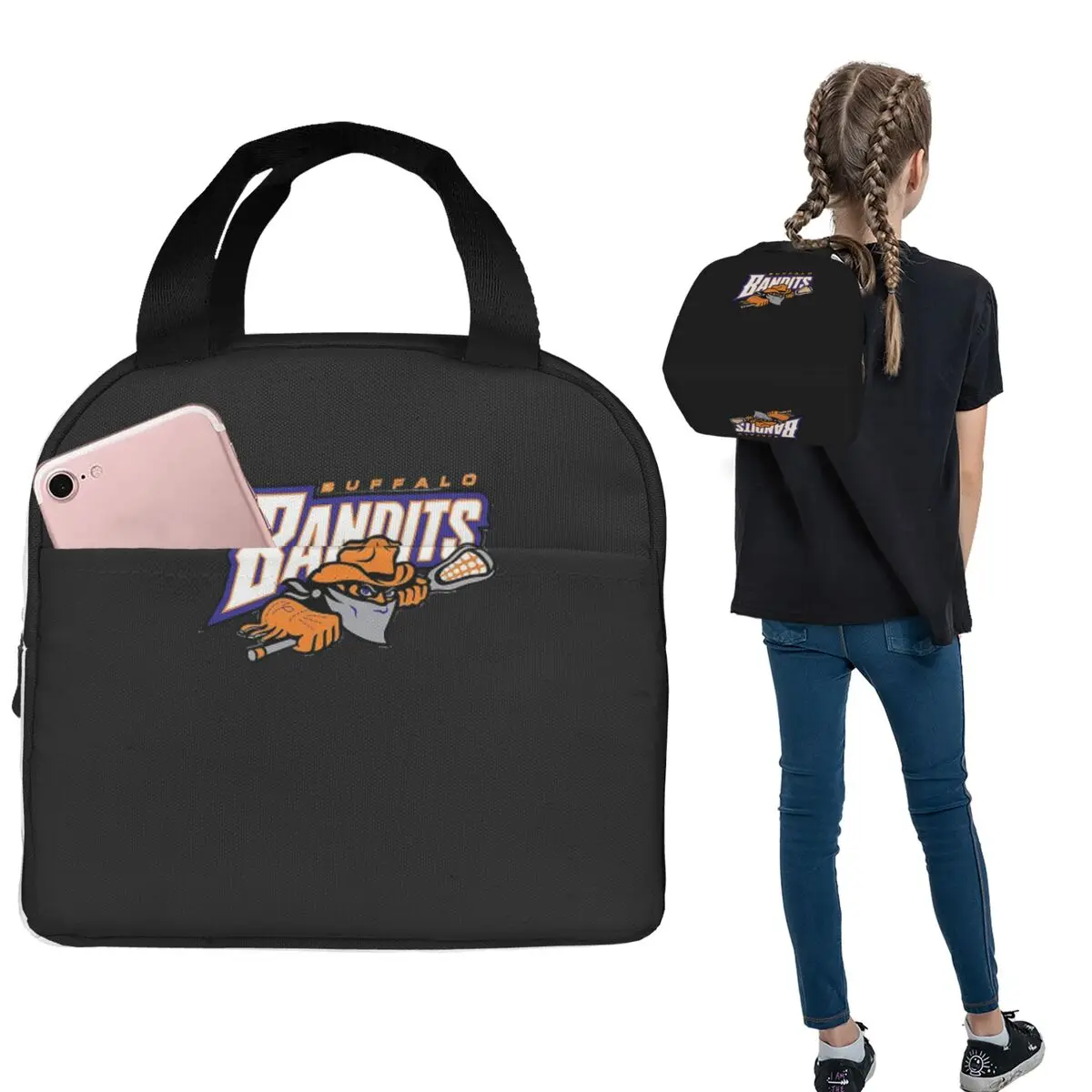 

Buffalo Bandits Insulated Lunch Bag for Women Kids Portable Food Boxes Thermal Lunch Box Tote